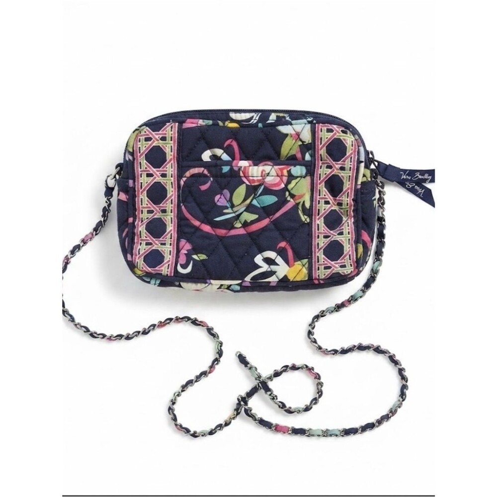 Vera Bradley Floral Quilted Crossbody Bag. Unique Chain Strap - Boho